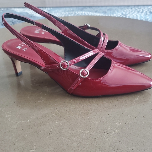 Mix No. 6 Lumina Red Faux Patent Leather Heels Size 7M NWOT - Picture 2 of 8